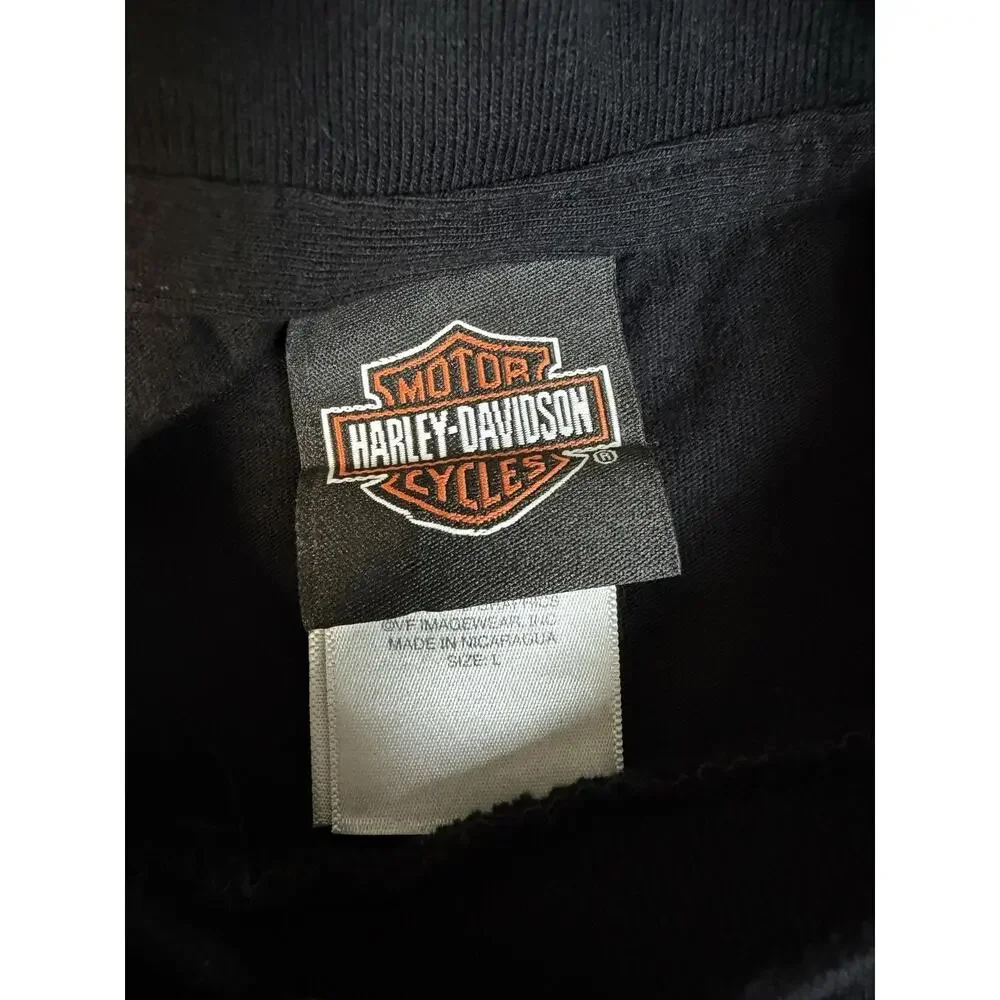 Harley-Davidson Shirt Mens L Black #1 Dad Graphic Crew Neck Cotton Tifton